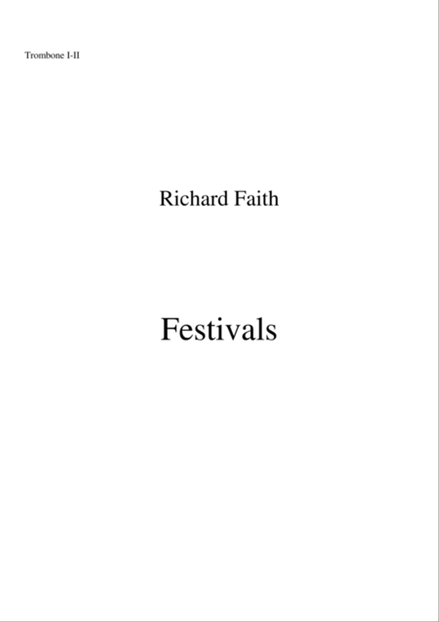 Richard Faith/László Veres: Festivals for concert band, trombone I and II part Concert Band scores gallery preview page 1