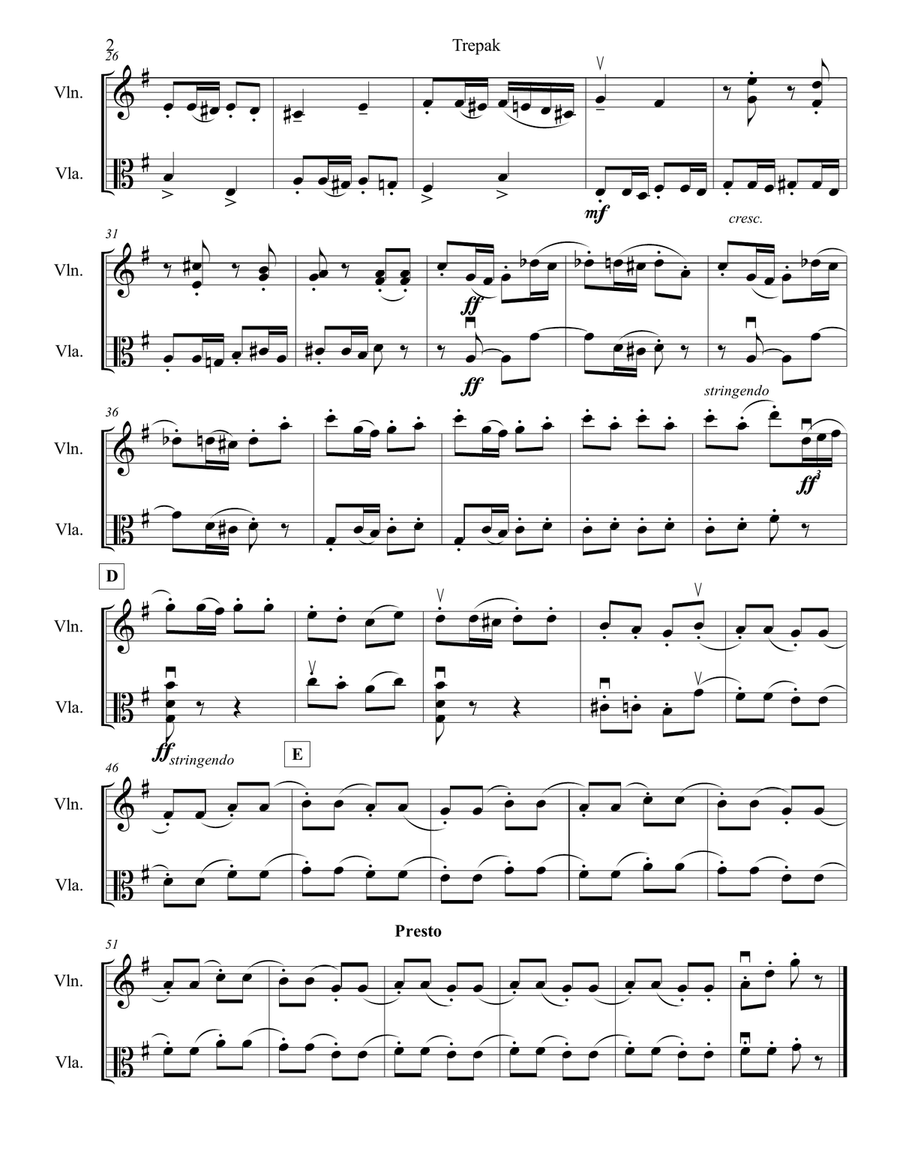 Trepak from the Nutcracker for Violin & Viola String Duet scores gallery preview page 3
