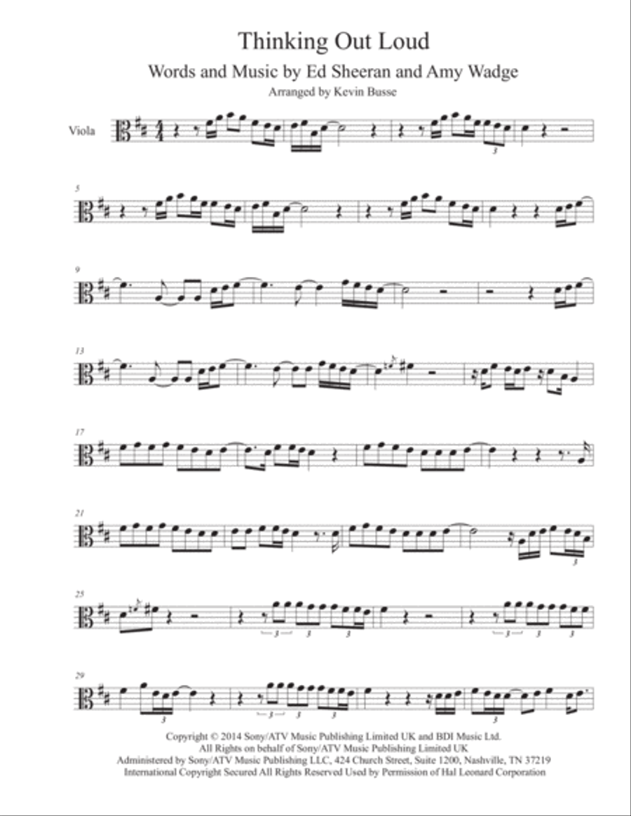 Thinking Out Loud Viola Solo scores gallery preview page 1