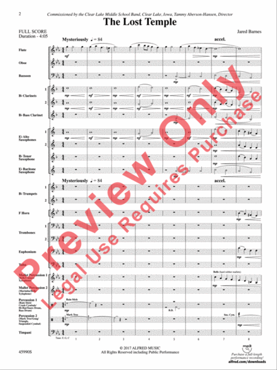The Lost Temple Concert Band scores gallery preview page 3