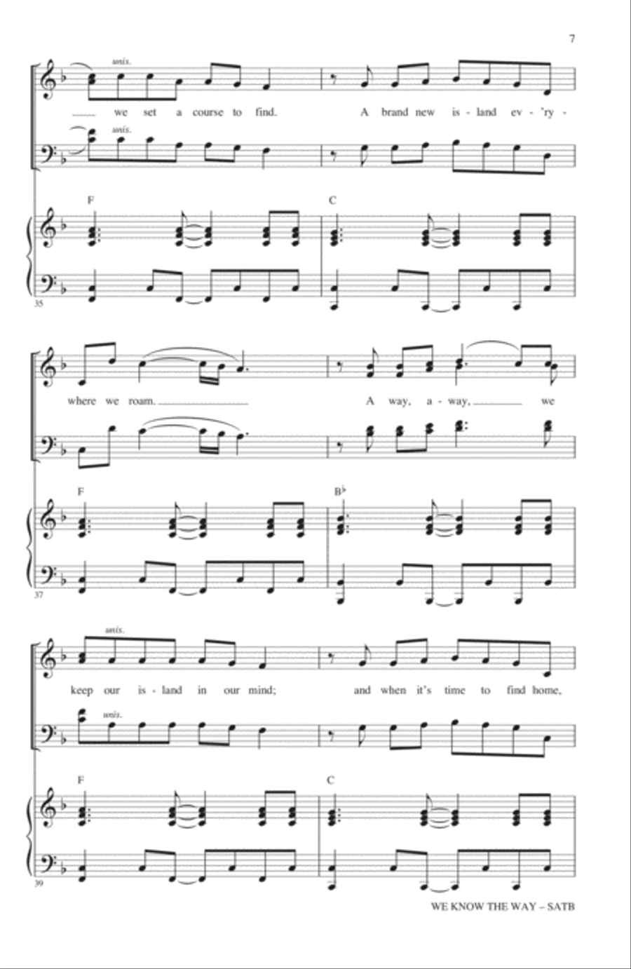 We Know The Way (from Moana) (arr. Roger Emerson) 4-Part scores gallery preview page 6