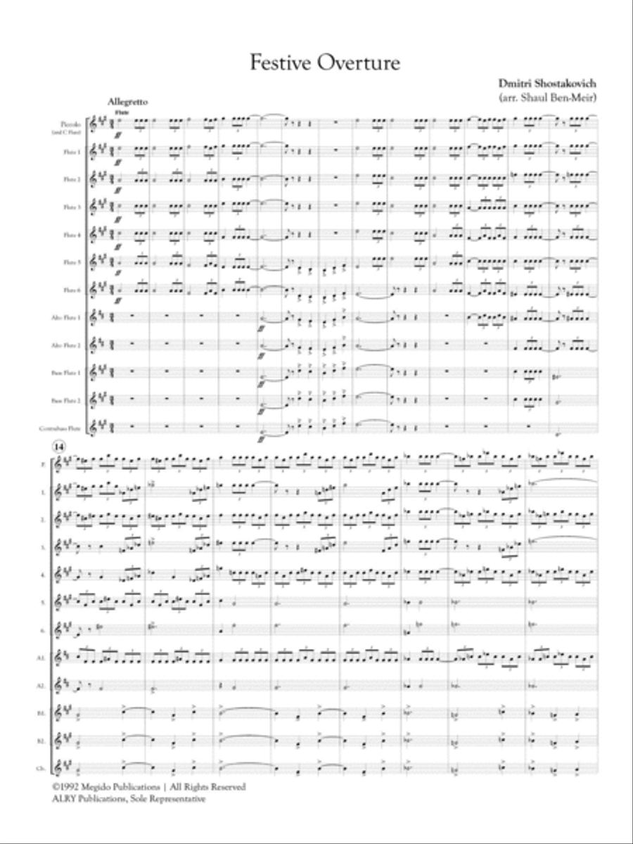 Festive Overture for Flute Orchestra Flute Choir scores gallery preview page 2