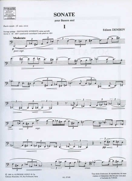 Sonate (bassoon Solo)