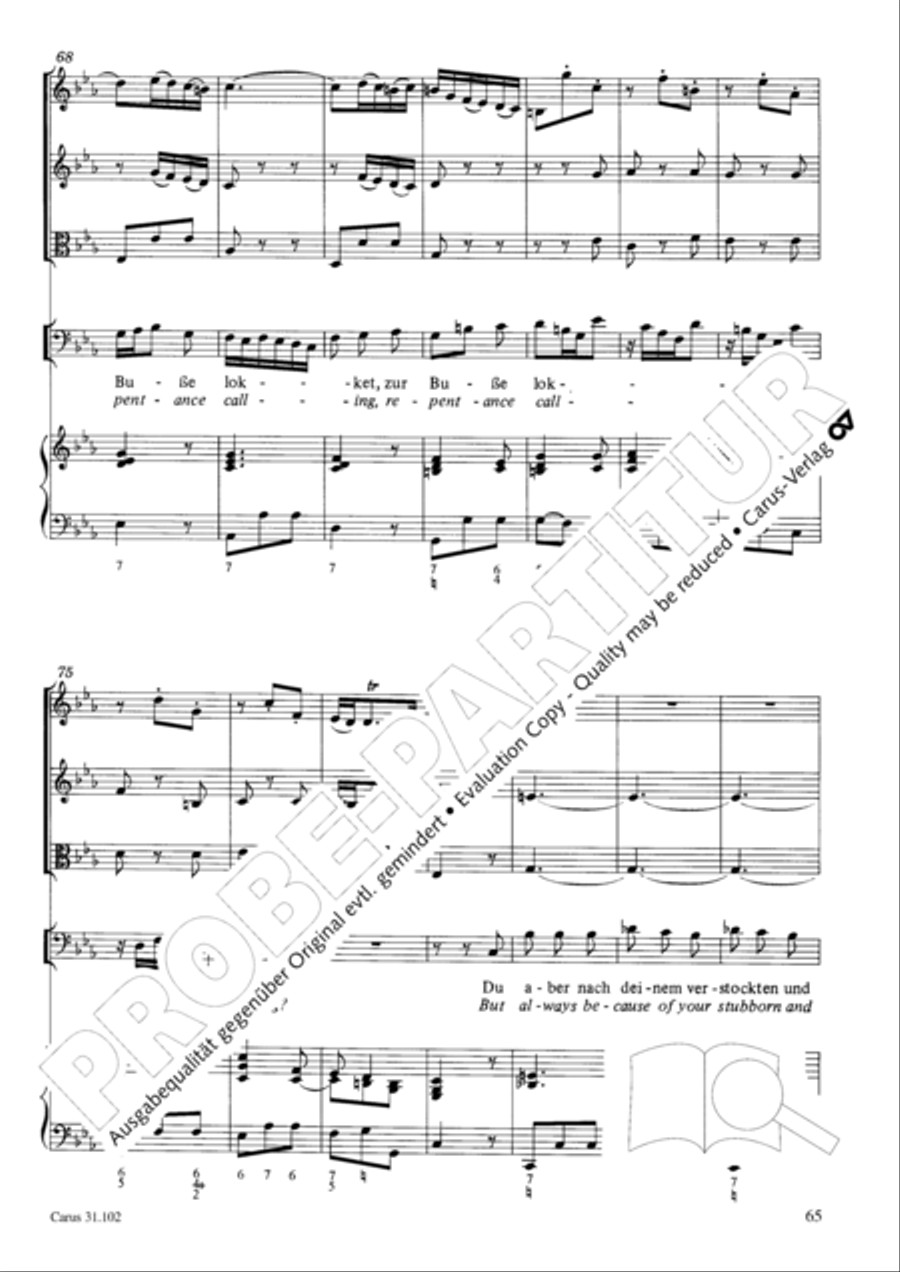 Lord God, your eyes are seeing truth in trusting (Herr, deine Augen sehen nach dem Glauben) ATB scores gallery preview page 66