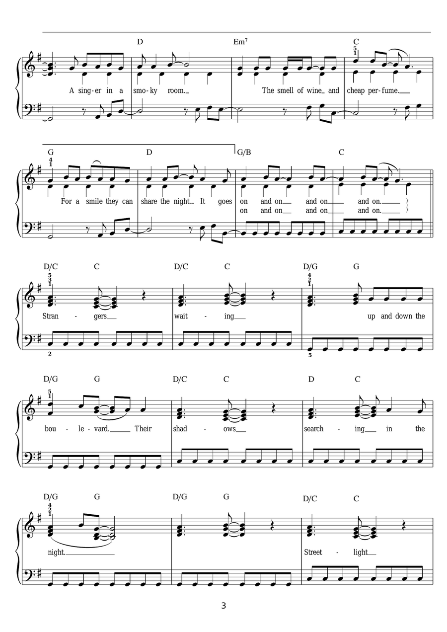 Don't Stop Believin' Easy Piano scores gallery preview page 3