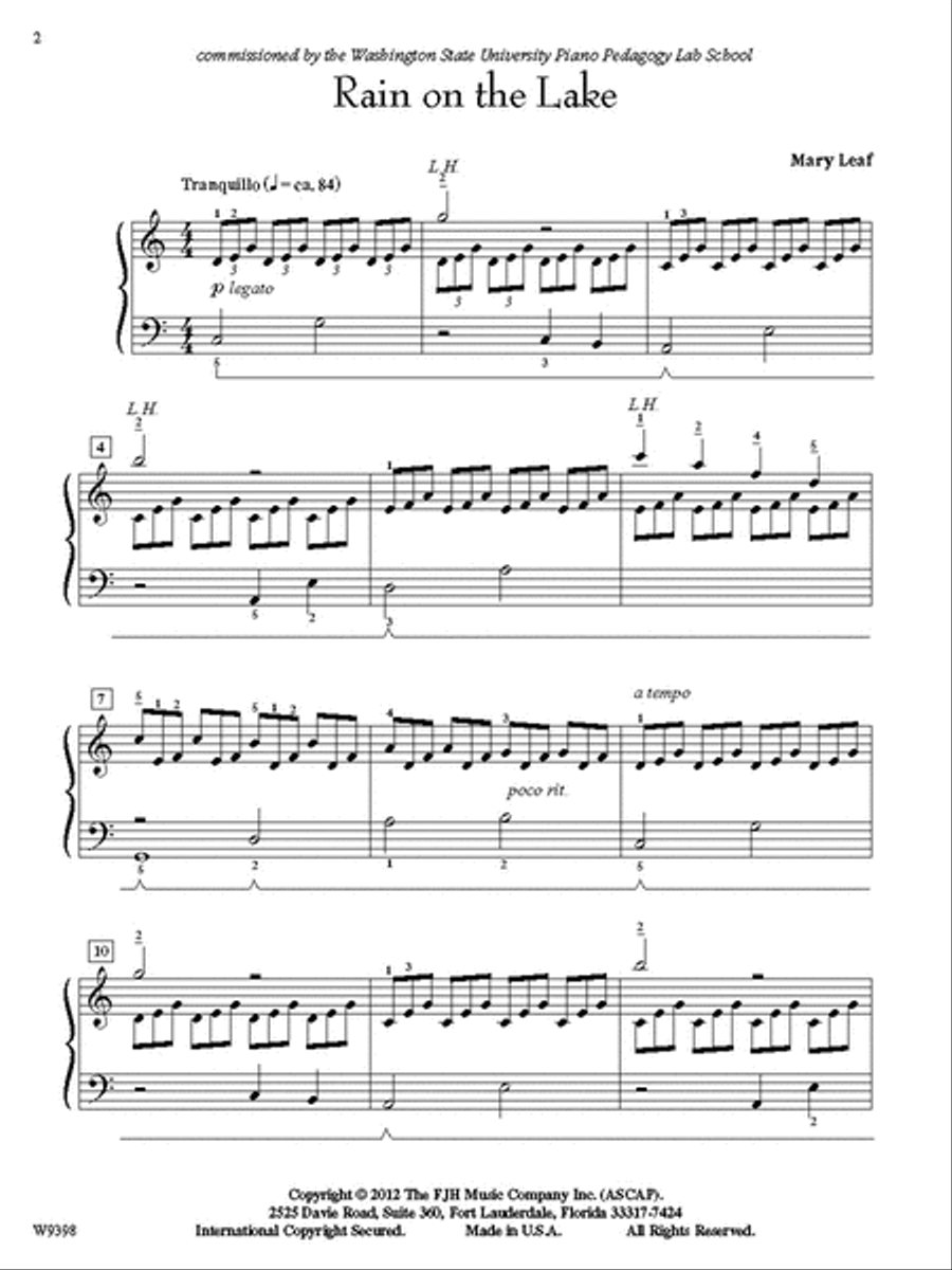 Rain on the Lake Piano Solo scores gallery preview page 3