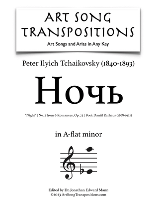 Book cover for TCHAIKOVSKY: Ночь, Op. 73 no. 2 (transposed to A-flat minor, "Night")