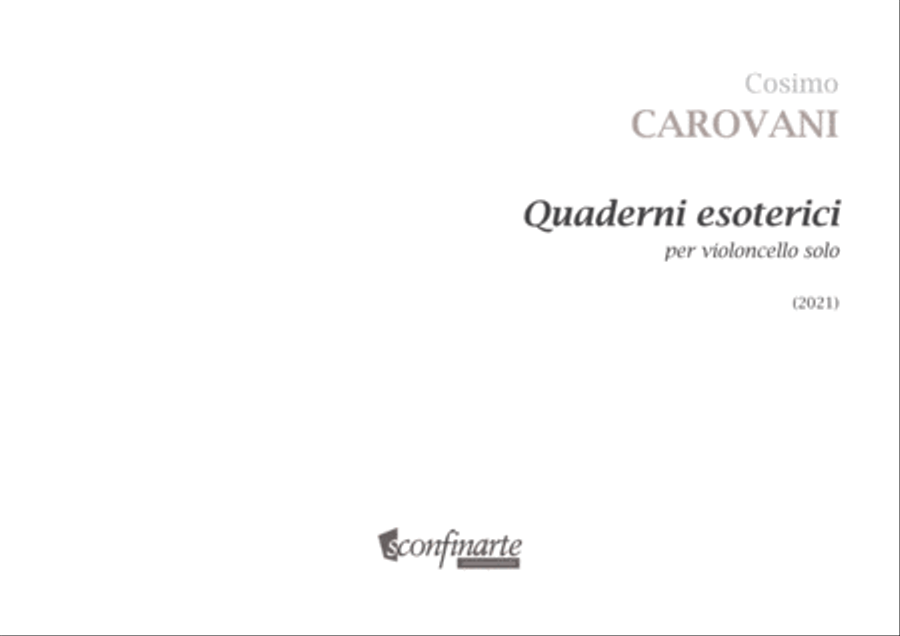 Cosimo Carovani: QUADERNI ESOTERICI (ES-21-070)