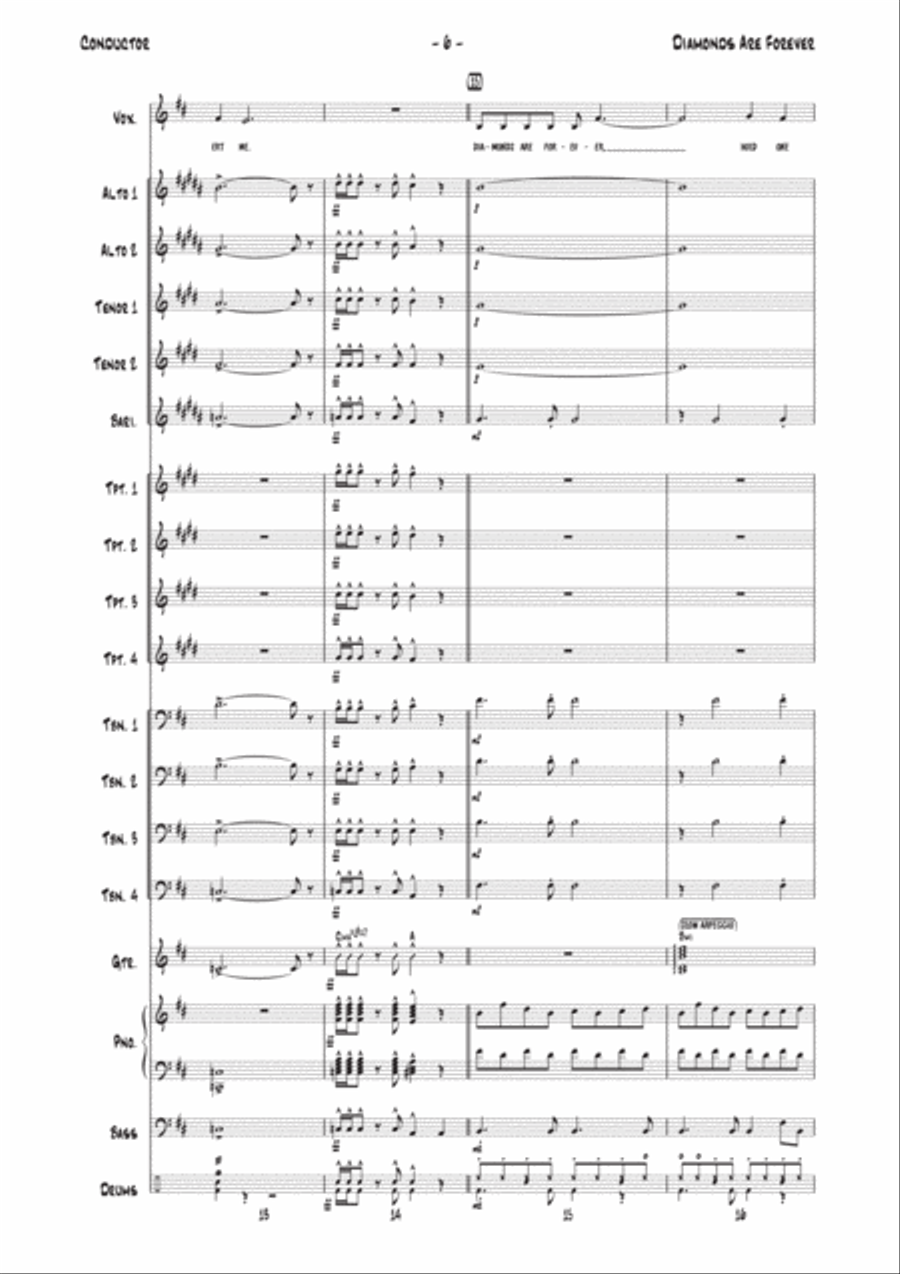 Diamonds Are Forever Jazz Ensemble scores gallery preview page 6