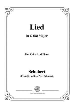 Book cover for Schubert-Lied,in G flat Major,for Voice&Piano