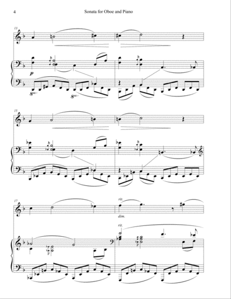 Sonata for Oboe and Piano Woodwind Duet scores gallery preview page 4