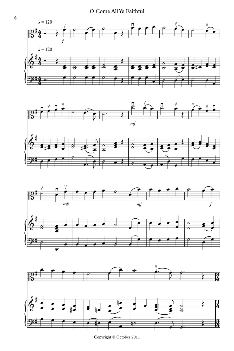 8 Easy Christmas Pieces for Viola And Piano Cello scores gallery preview page 6