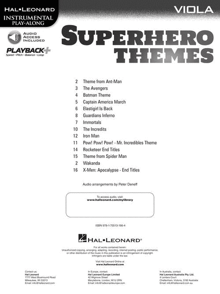 Superhero Themes Instrumental Play-Along for Viola image number null