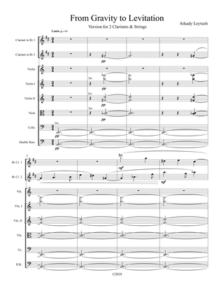 A. Leytush - "From Gravity to Levitation" for 2 Clarinets and Strings - Score Only