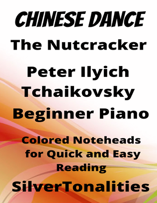 Chinese Dance the Nutcracker Suite Beginner Piano Sheet Music with Colored Notation