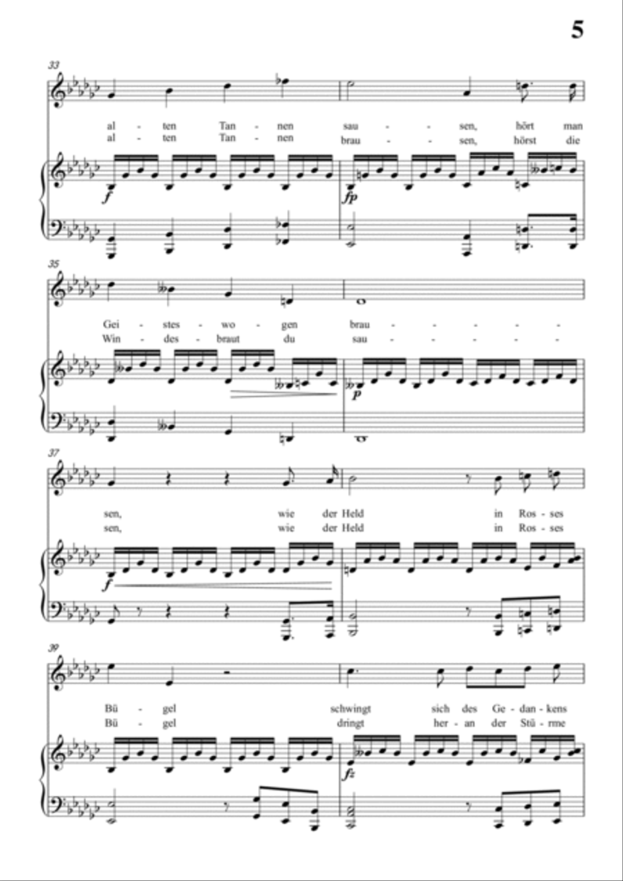 Schubert-Waldes-Nacht in bG for Vocal and Piano Voice scores gallery preview page 6