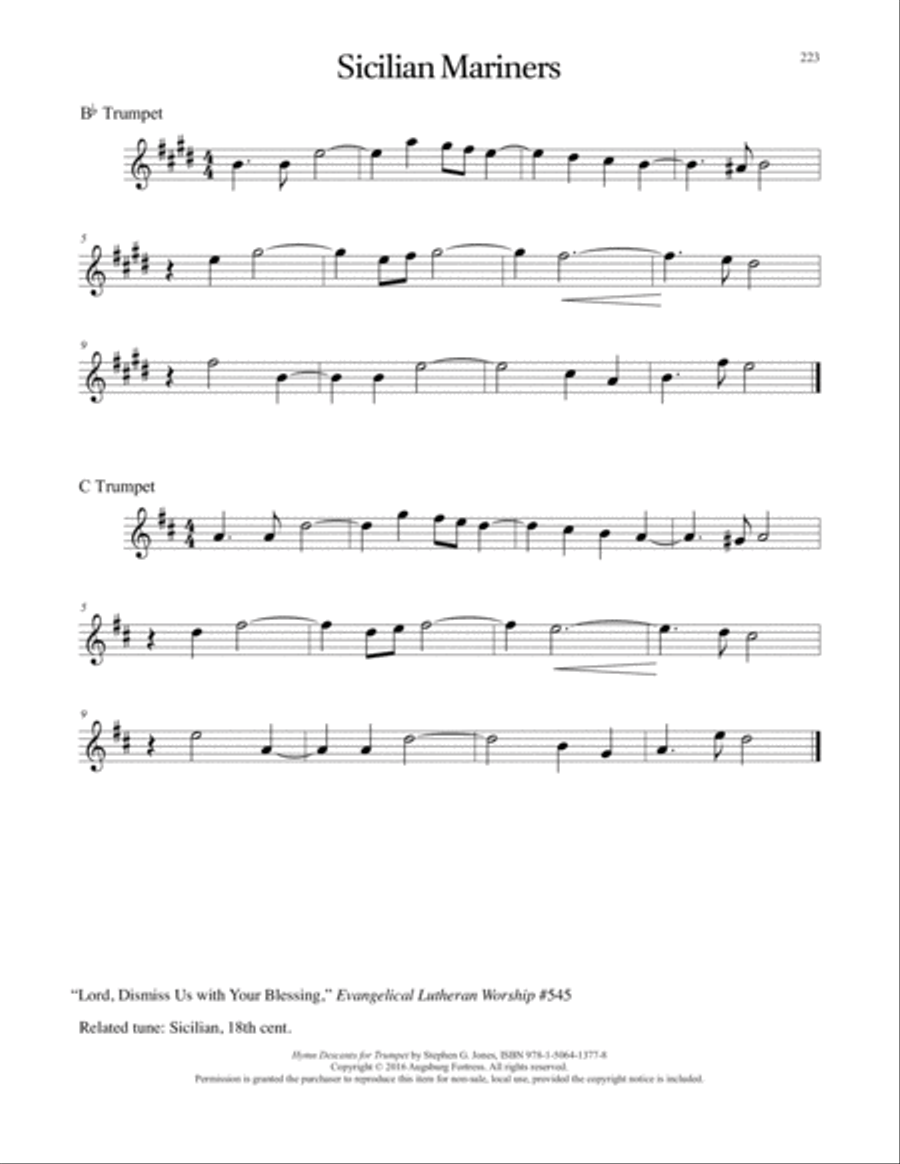 Hymn Descants for Trumpet C Trumpet scores gallery preview page 224