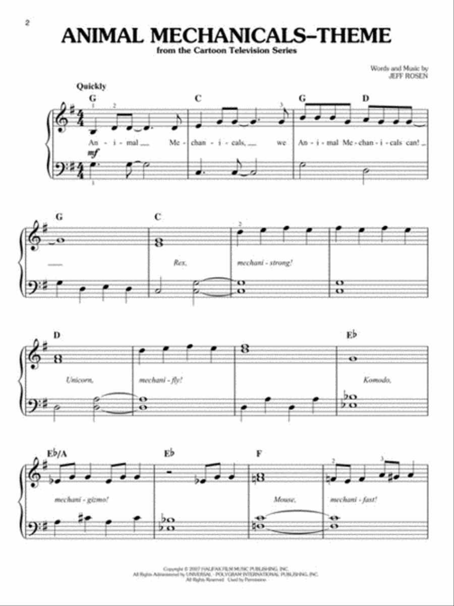 Cartoon Tunes - 3rd Edition Easy Piano scores gallery preview page 3