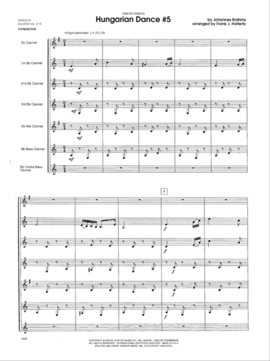 Hungarian Dance No. 5 Hungarian Dance No. 5 B-Flat Clarinet scores gallery preview page 2