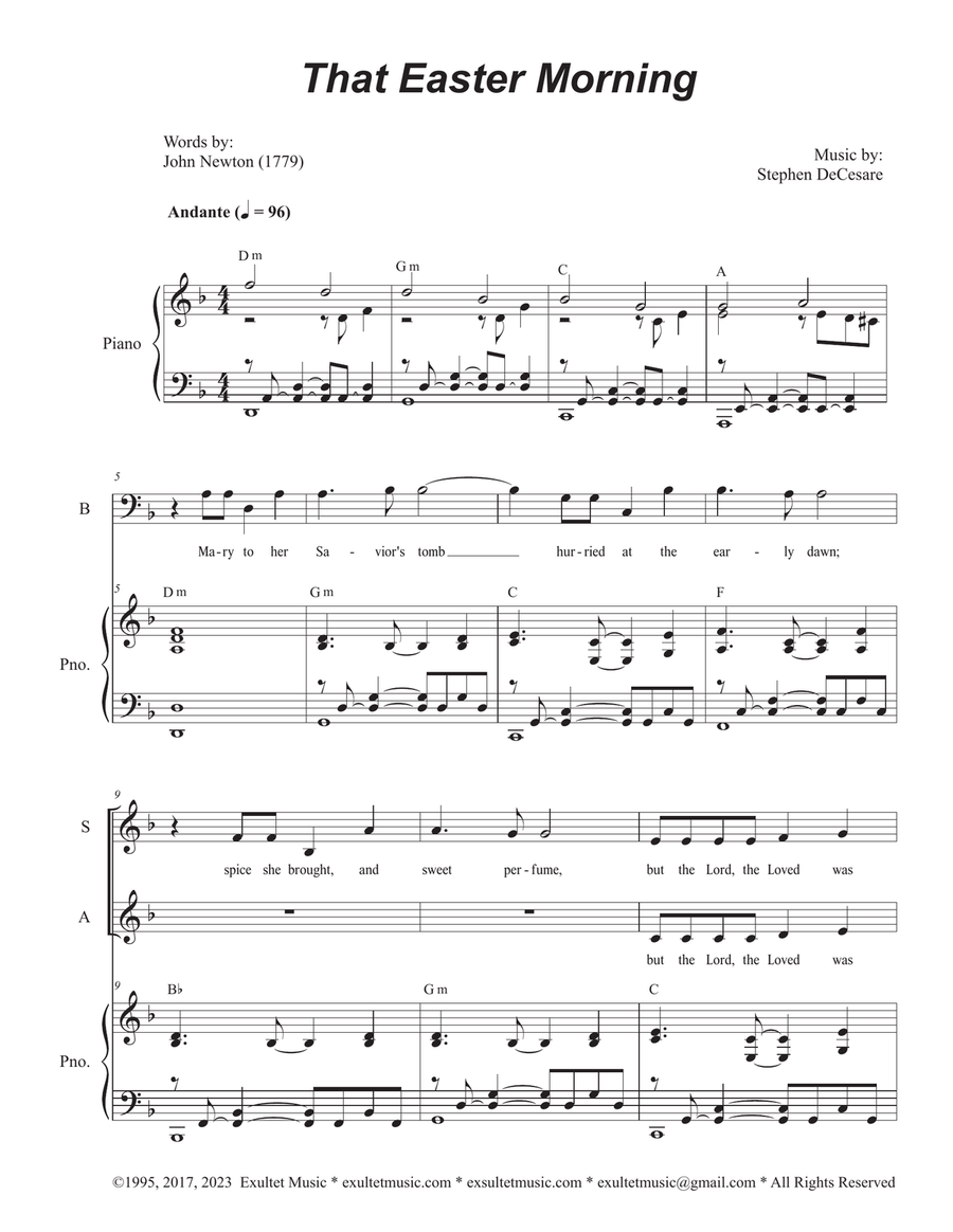 That Easter Morning (SAB) 3-Part scores gallery preview page 1