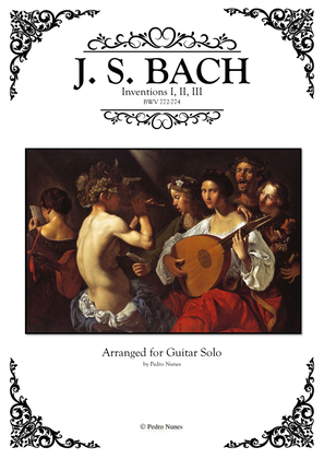 Book cover for Inventions I, II & III - BWV 772-774 (Arranged for Solo Guitar)