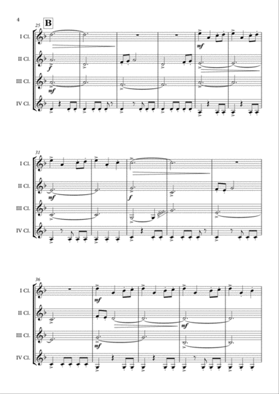 Game Of Thrones Clarinet Quartet scores gallery preview page 5