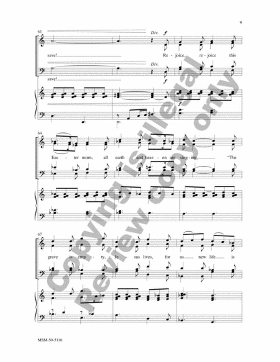 Rejoice, Rejoice This Easter Morn 4-Part scores gallery preview page 9
