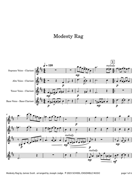 Modesty Rag by James Scott for Clarinet Quartet in Schools image number null