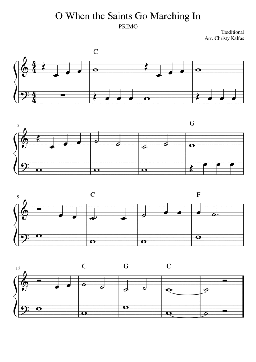 Oh When the Saints - Piano Duet Piano Method scores gallery preview page 1