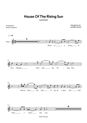 House of the Rising Sun - Lead Sheet - with play along