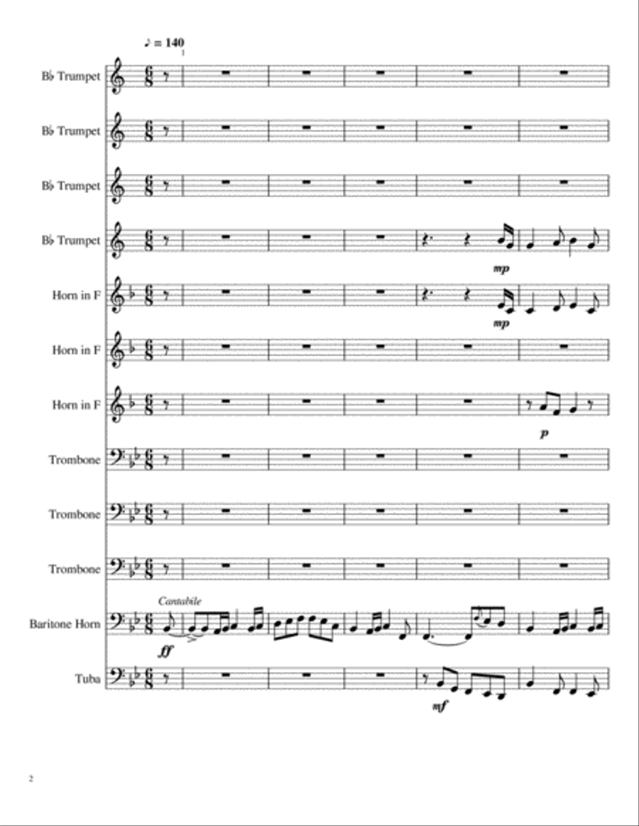 A Song Without Words (For Brass Ensembles) Brass Ensemble scores gallery preview page 2