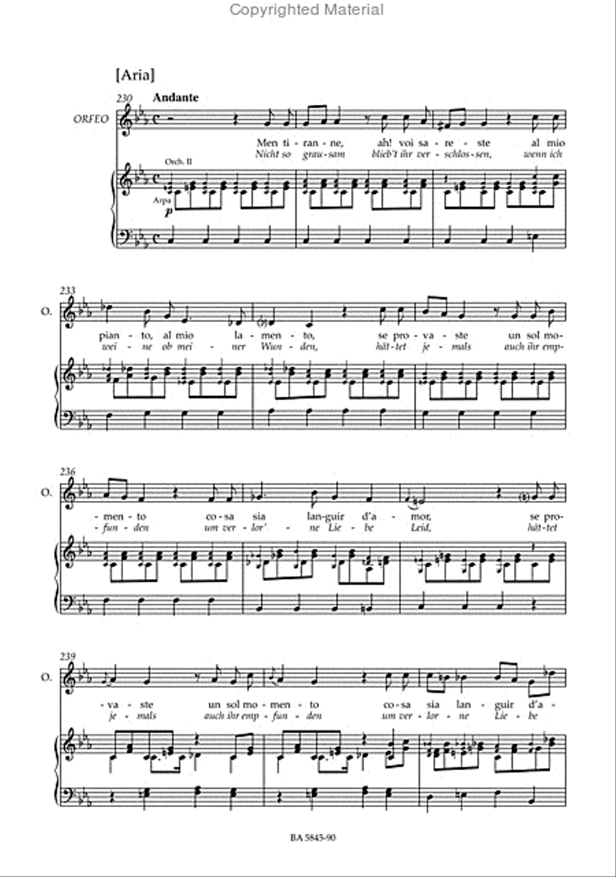 Orpheus and Eurydice 4-Part scores gallery preview page 3
