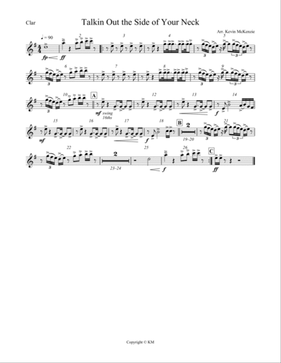 Talkin' Out Of The Side Of Your Neck Marching Band scores gallery preview page 4