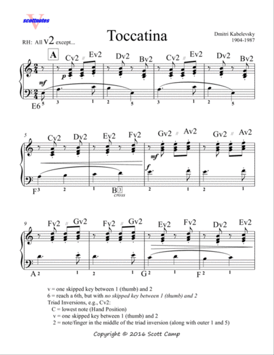 Toccatina by Kabelevsky Toccatina by Kabelevsky Easy Piano scores gallery preview page 1