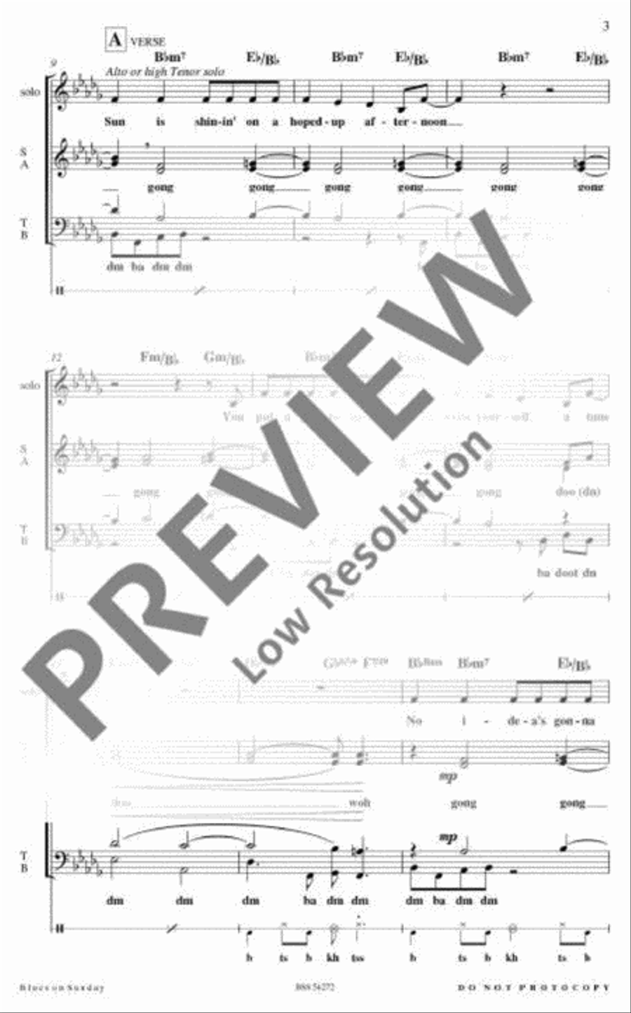 Blues on Sunday 4-Part scores gallery preview page 4