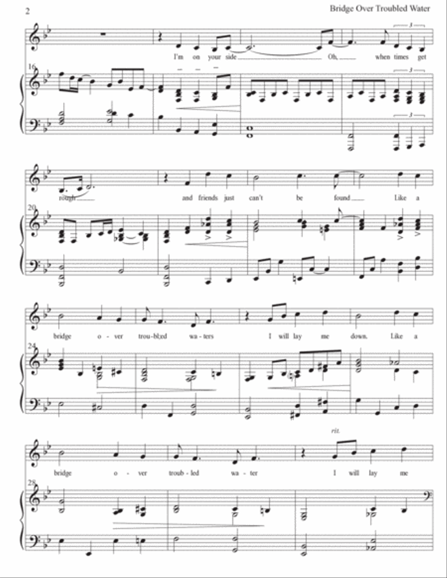 Bridge Over Troubled Water Voice scores gallery preview page 3