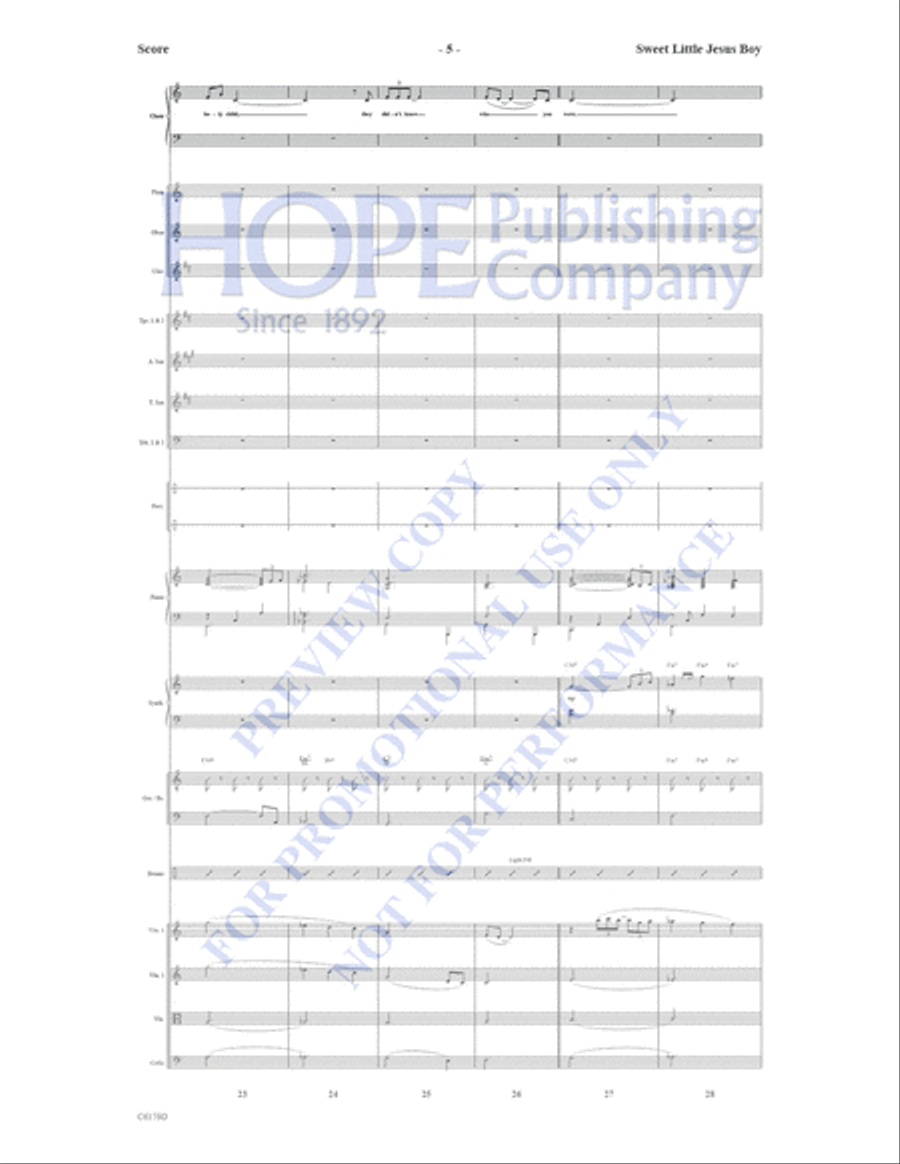 Sweet Little Jesus Boy Choir scores gallery preview page 6