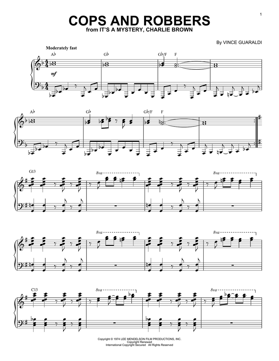 Cops And Robbers Piano Solo scores gallery preview page 1