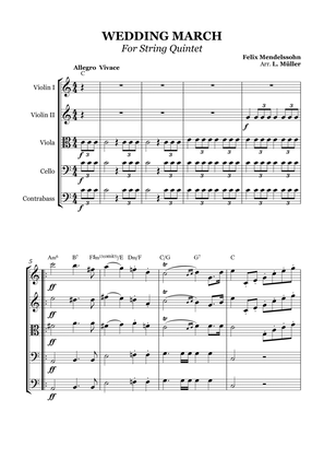 Wedding March - For String Quintet - With chords