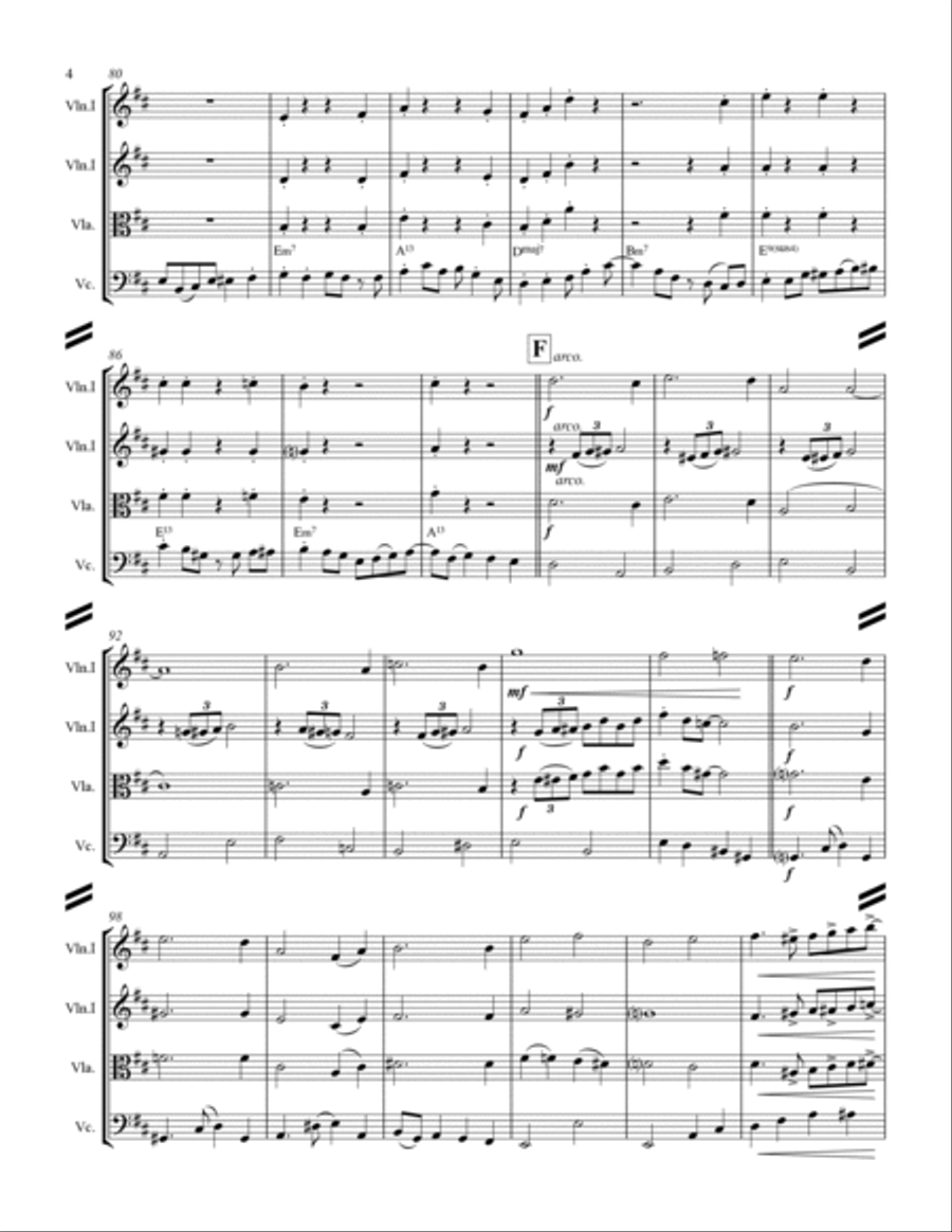 I'll Be Home For Christmas String Quartet scores gallery preview page 5