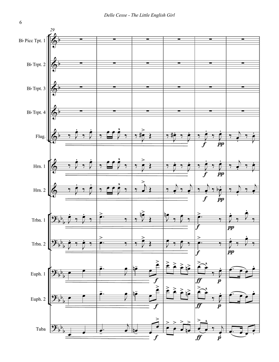 The Little English Girl (L'Inglesina) March for 12-part Brass Ensemble Brass Ensemble scores gallery preview page 6