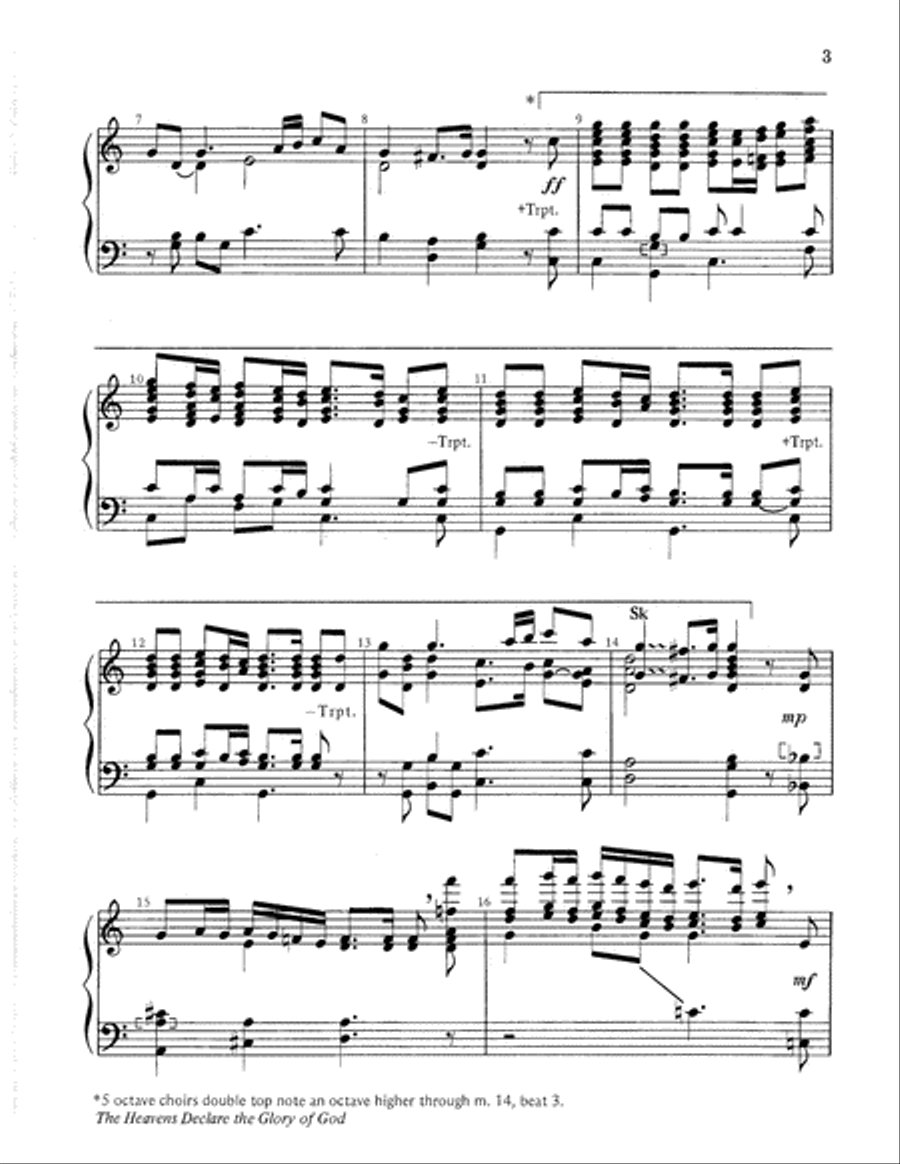 The Heavens Declare the Glory of God Handbell Choir scores gallery preview page 3