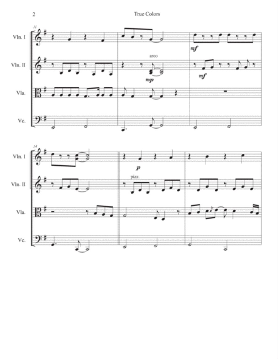 True Colors True Colors String Quartet scores gallery preview page 2