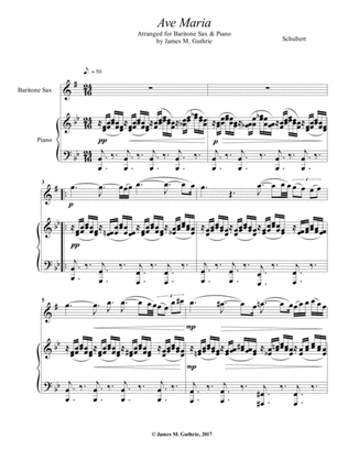 Book cover for Schubert: Ave Maria for Baritone Sax & Piano