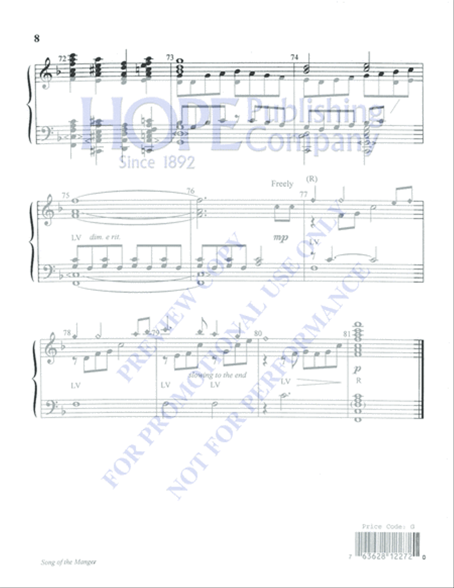 Song of the Manger Song of the Manger 5-Octaves scores gallery preview page 8