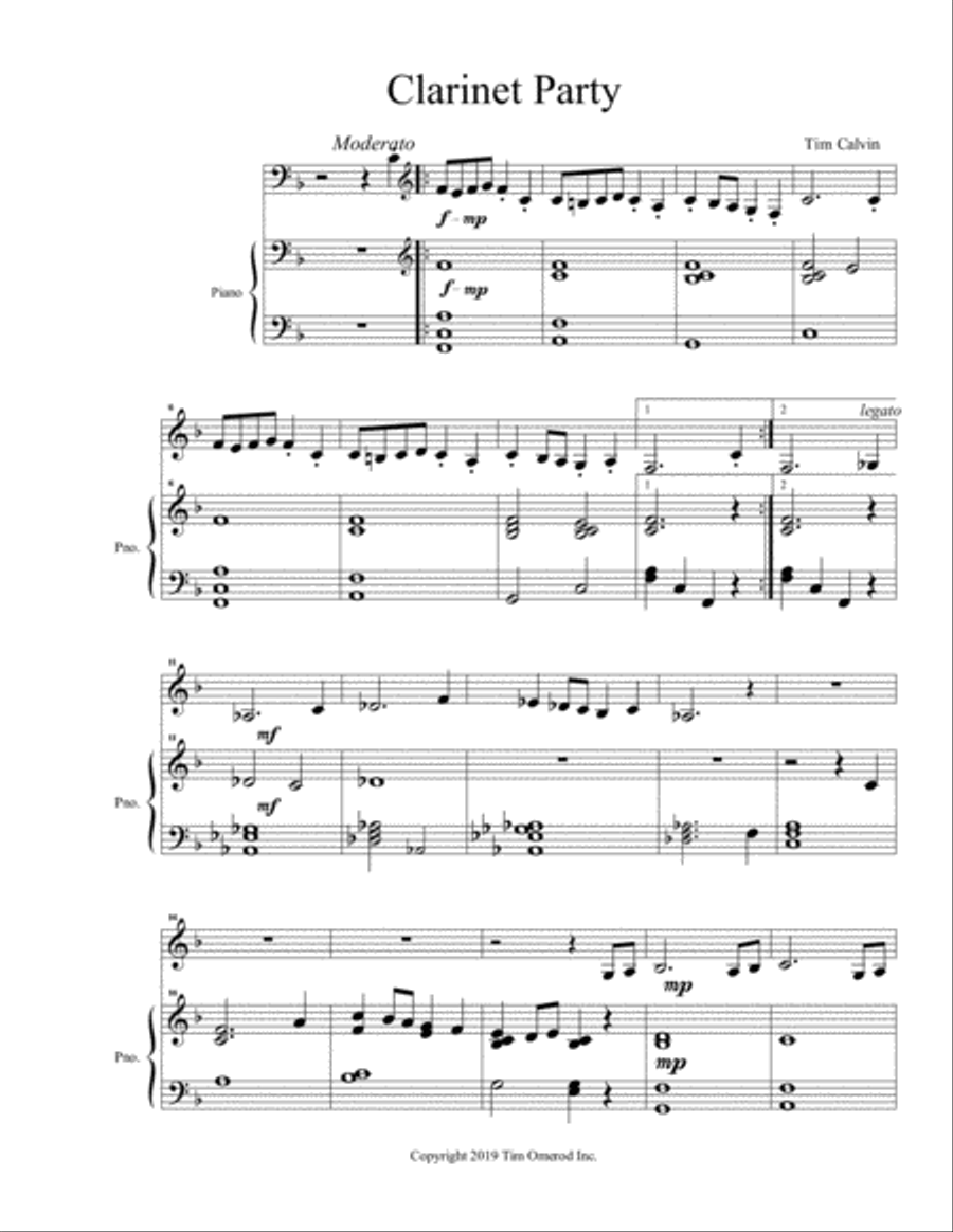 Clarinet Party Clarinet Solo scores gallery preview page 2