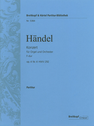 Organ Concerto (No. 4) in F major Op. 4/4 HWV 292