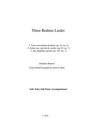 Three Brahms Lieder (Solo Tuba with Piano)