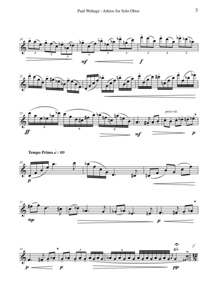 Paul Wehage: Arktos for solo oboe