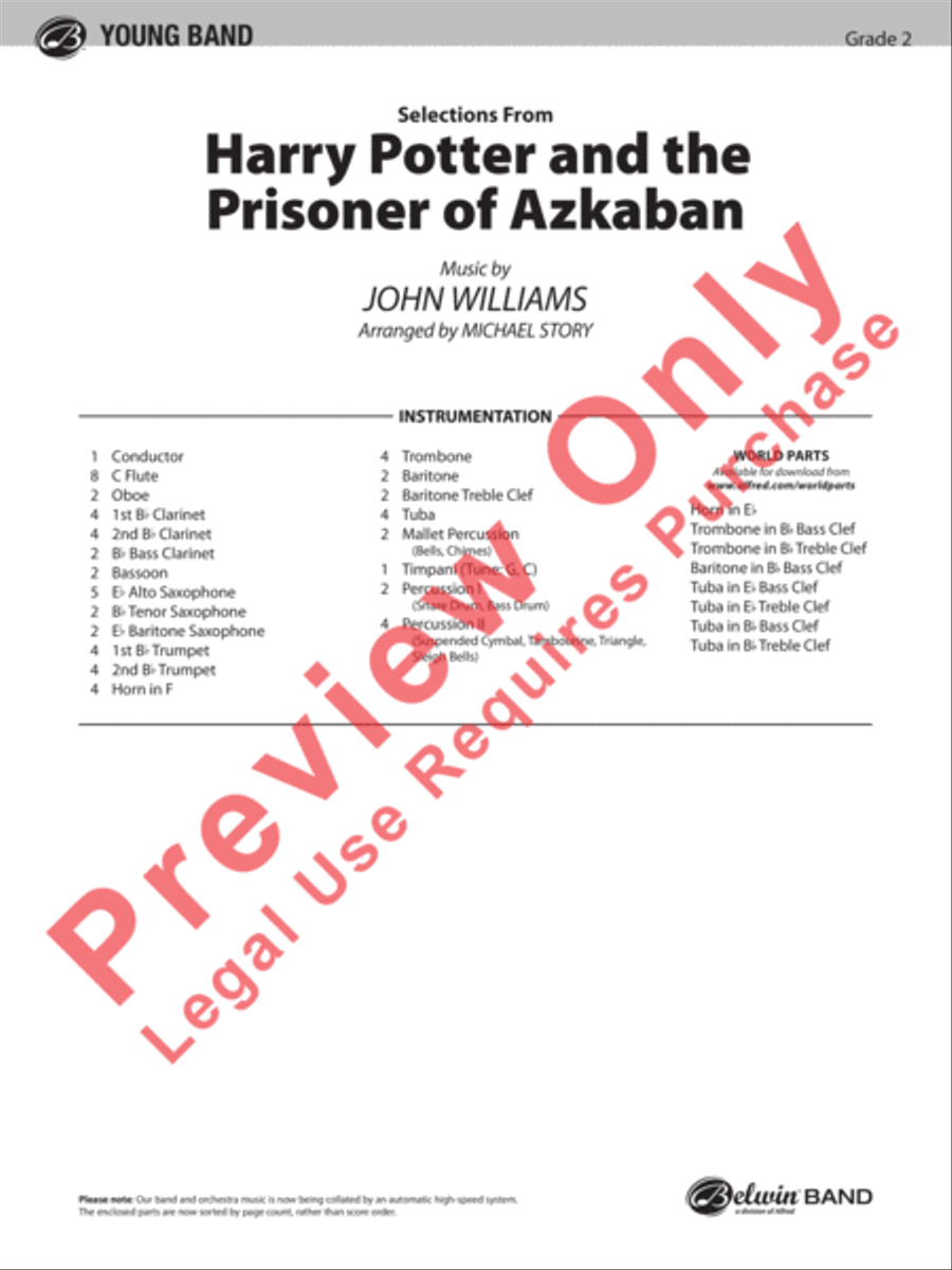 Harry Potter and the Prisoner of Azkaban, Selections from Concert Band scores gallery preview page 2